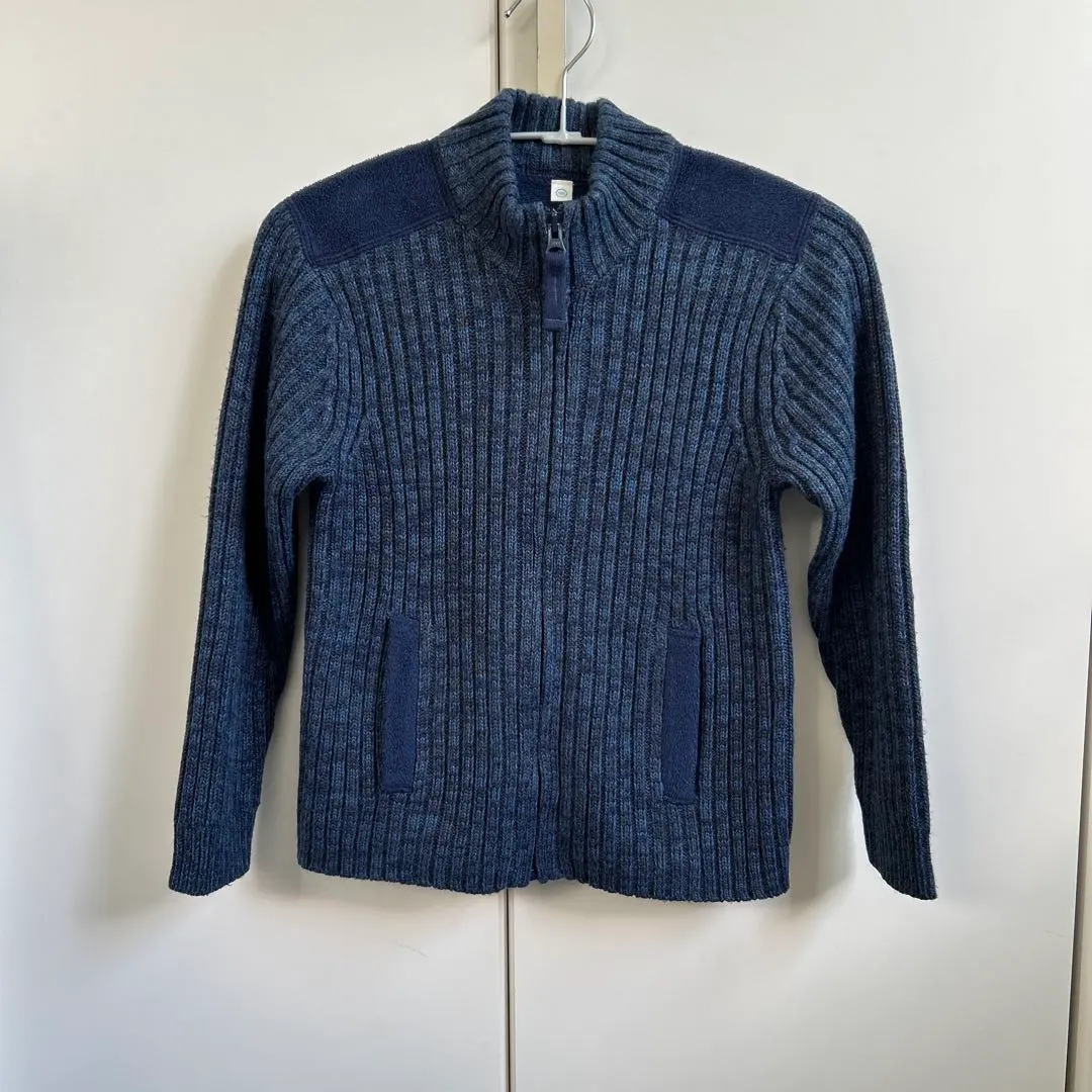 Thumbnail of Navy ribbed zip-up outerwear