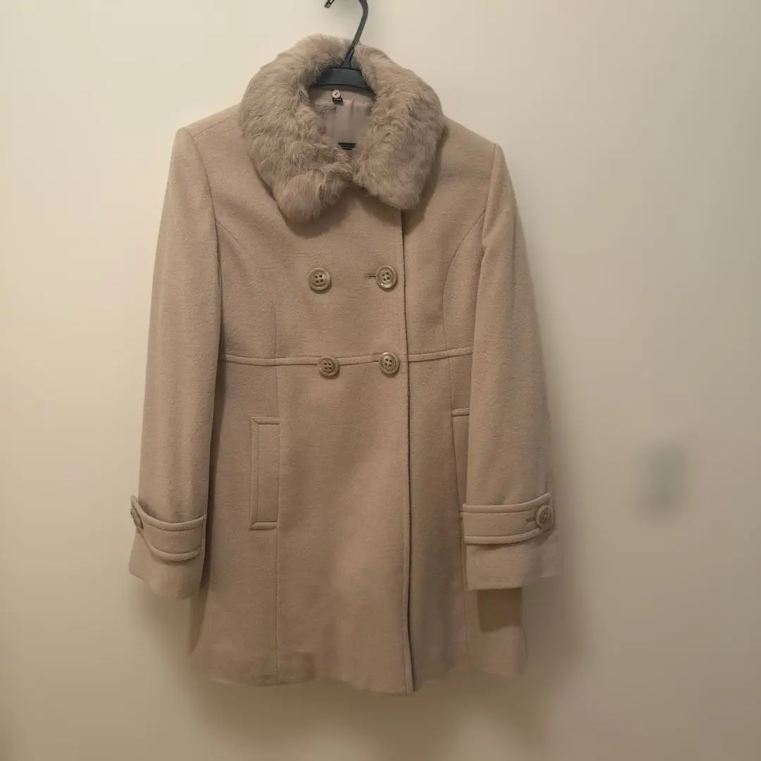 Topvalu 米色 大衣 毛皮 兔毛 13AR 的縮圖