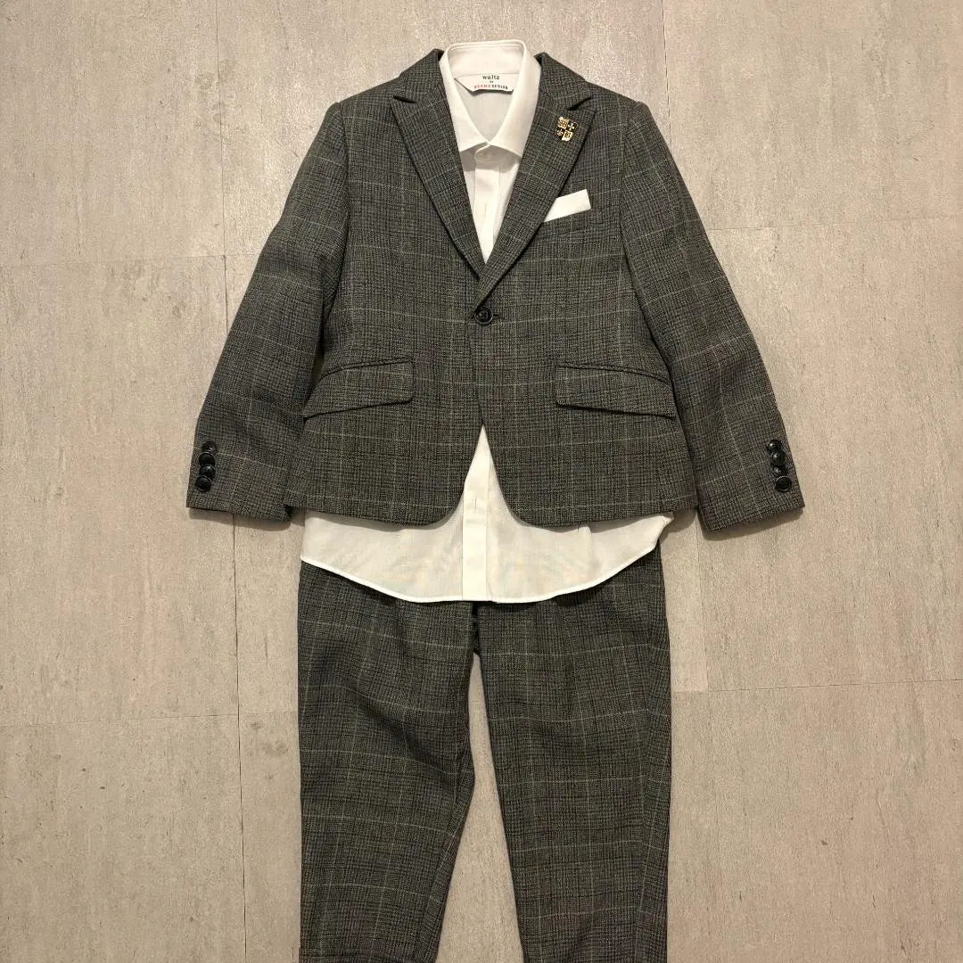 BEAMS DESIGN チェック柄ジャケットドレスセット waltz by BEAMS DESIGN レイヤードジャケットスーツ キッズ