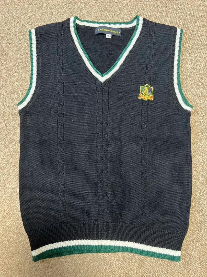 Thumbnail of Catherine Cottage Navy Cable Knit Vest