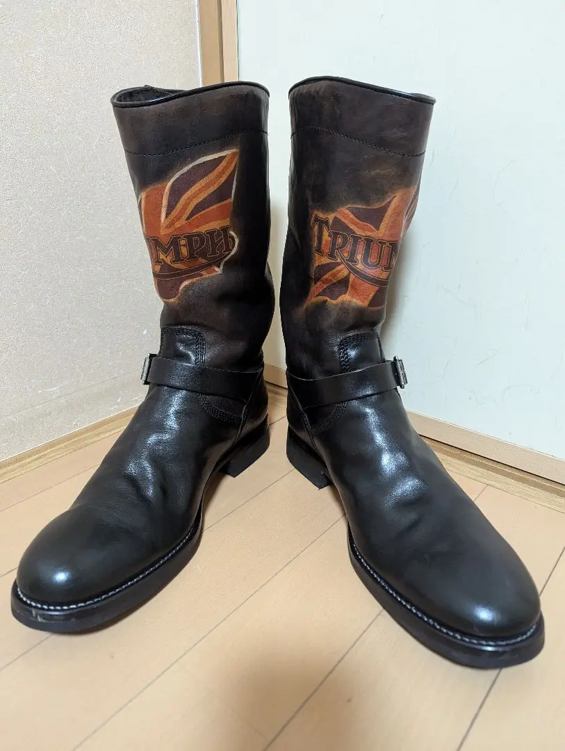 希少★ポールスミス×トライアンフコラボレザーブーツ未使用デッドストック 希少☆ポールスミス×トライアンフコラボレザーブーツ未使用