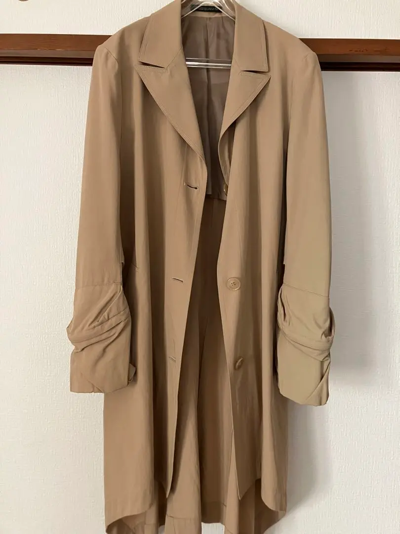 y'sトレンチ Y's for men TRENCH COAT / WRINKLED GABARDINE (BLACK)の商品