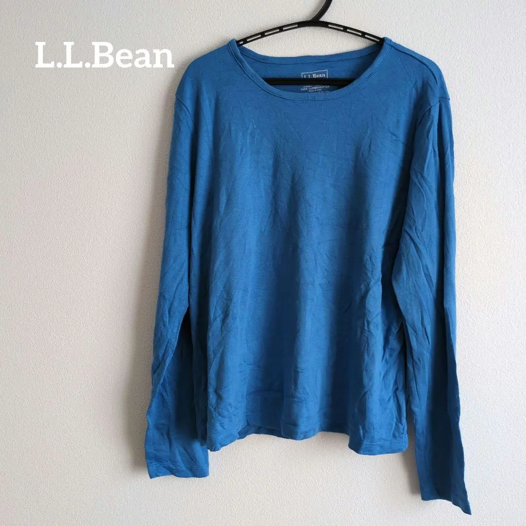 L.L.Bean 長袖 T恤 S-PET 藍色 女士 上衣 的縮圖