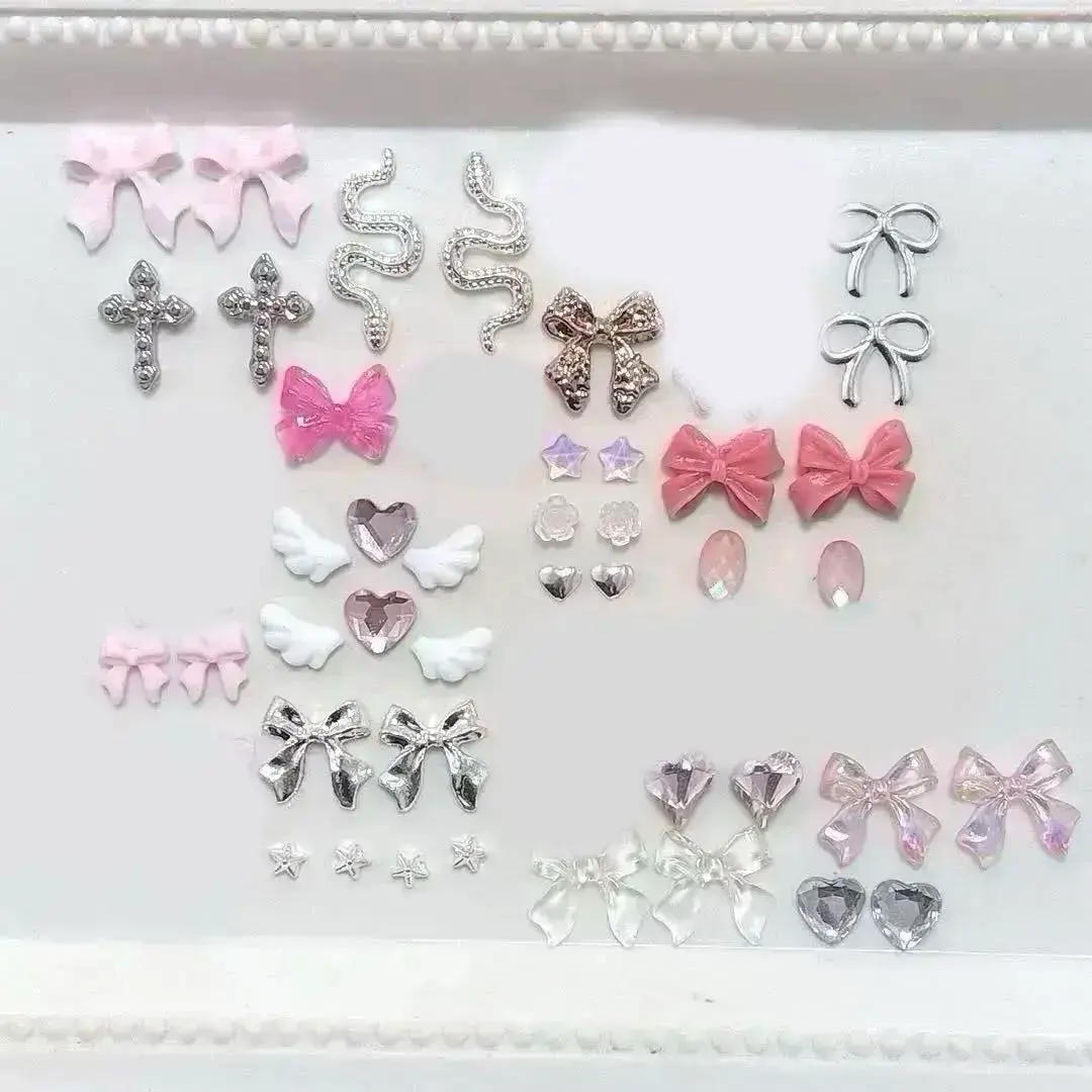 Thumbnail of One Left! Nail Parts: Pink, Silver Ribbon, Wish Core, Magical Girl, Wings