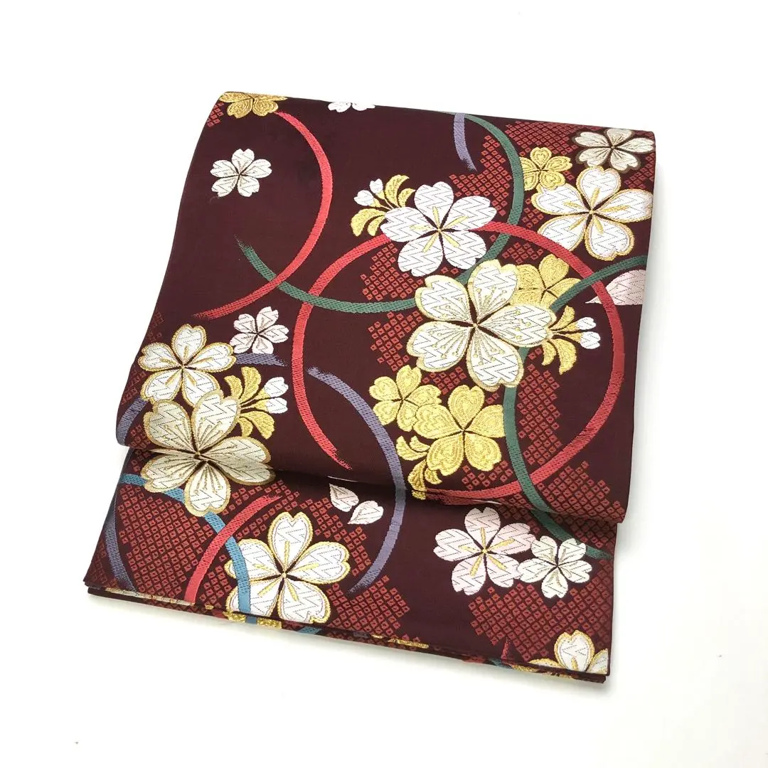Thumbnail of Fukuro Obi, Floral Pattern, Cherry Blossoms, Kanoko Pattern, Gold Thread, KO-1655