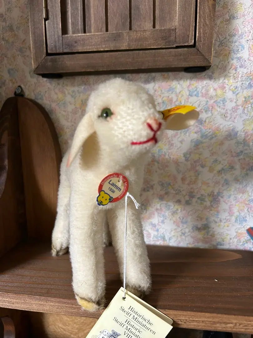 シュタイフ★Lamby 14cm★ヒツジのランビー/ひつじ/羊/ラム★ビンテージ シュタイフ☆Lamby 14cm☆ヒツジのランビー/ひつじ/羊☆Steiff