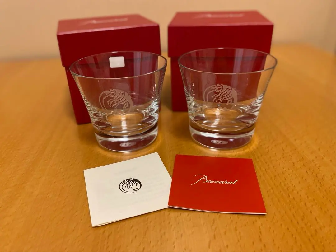 Thumbnail of Rare beautiful item: Baccarat Alpha Rock Glasses, Ichikawa Ebizo Succession Pair