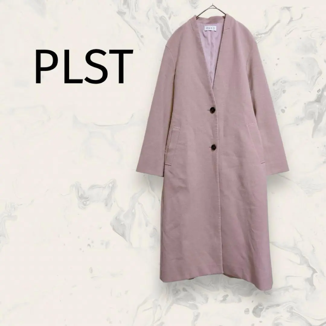 Thumbnail of PLST No Collar Coat Light Outerwear Office Style Commuting Solid Color Autumn