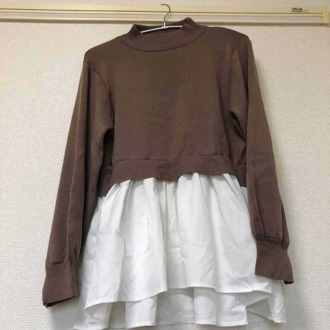 Thumbnail of INGNI brown knit layered look. Style is layered.