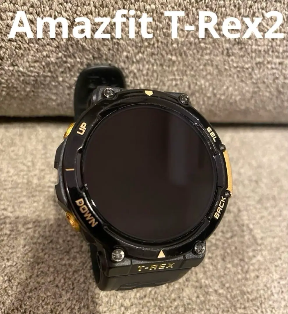 新品未開封 値下げ】 Amazfit T-REX2 アストロブラック &ゴールド Amazfit T-rex2 black and gold（Amazfit T-Rex 2 Series