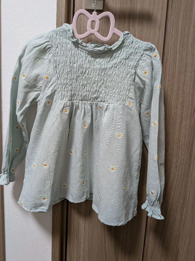 Thumbnail of 【branshes】Mint Green Floral Embroidered Blouse