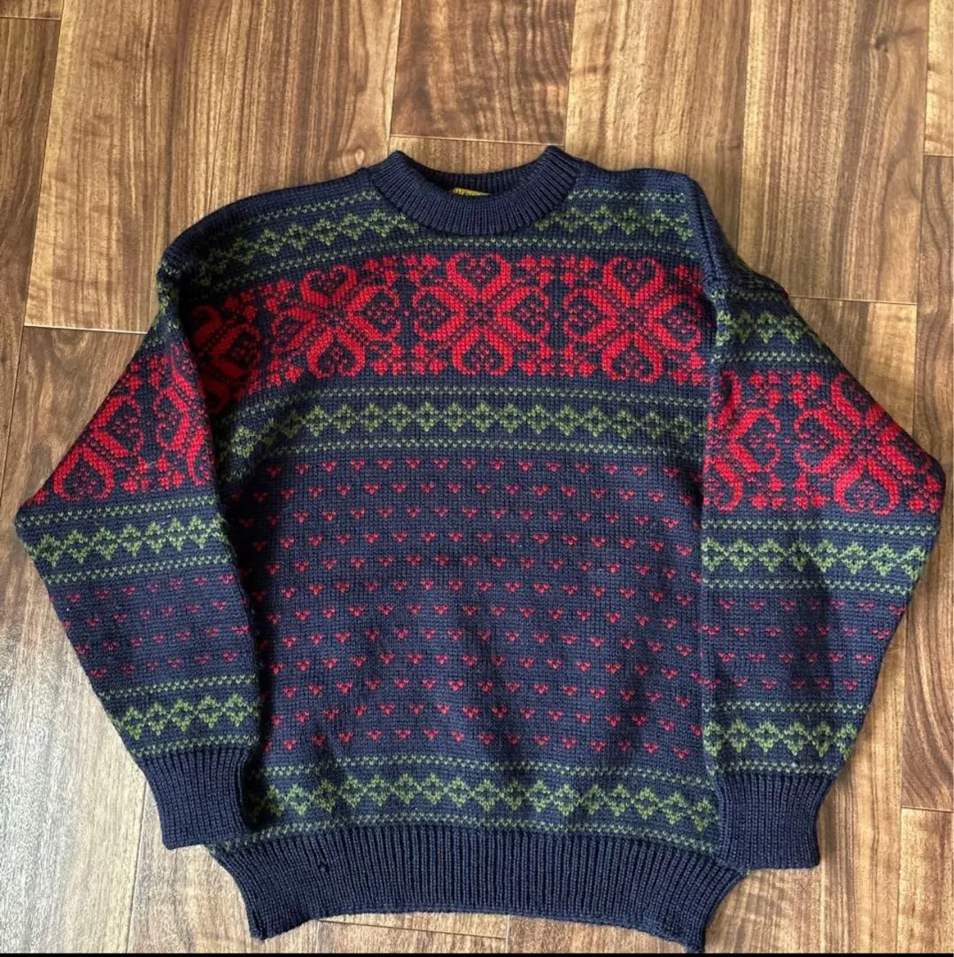 Thumbnail of Vintage Norwegian Birds Eye Wool Sweater Knit