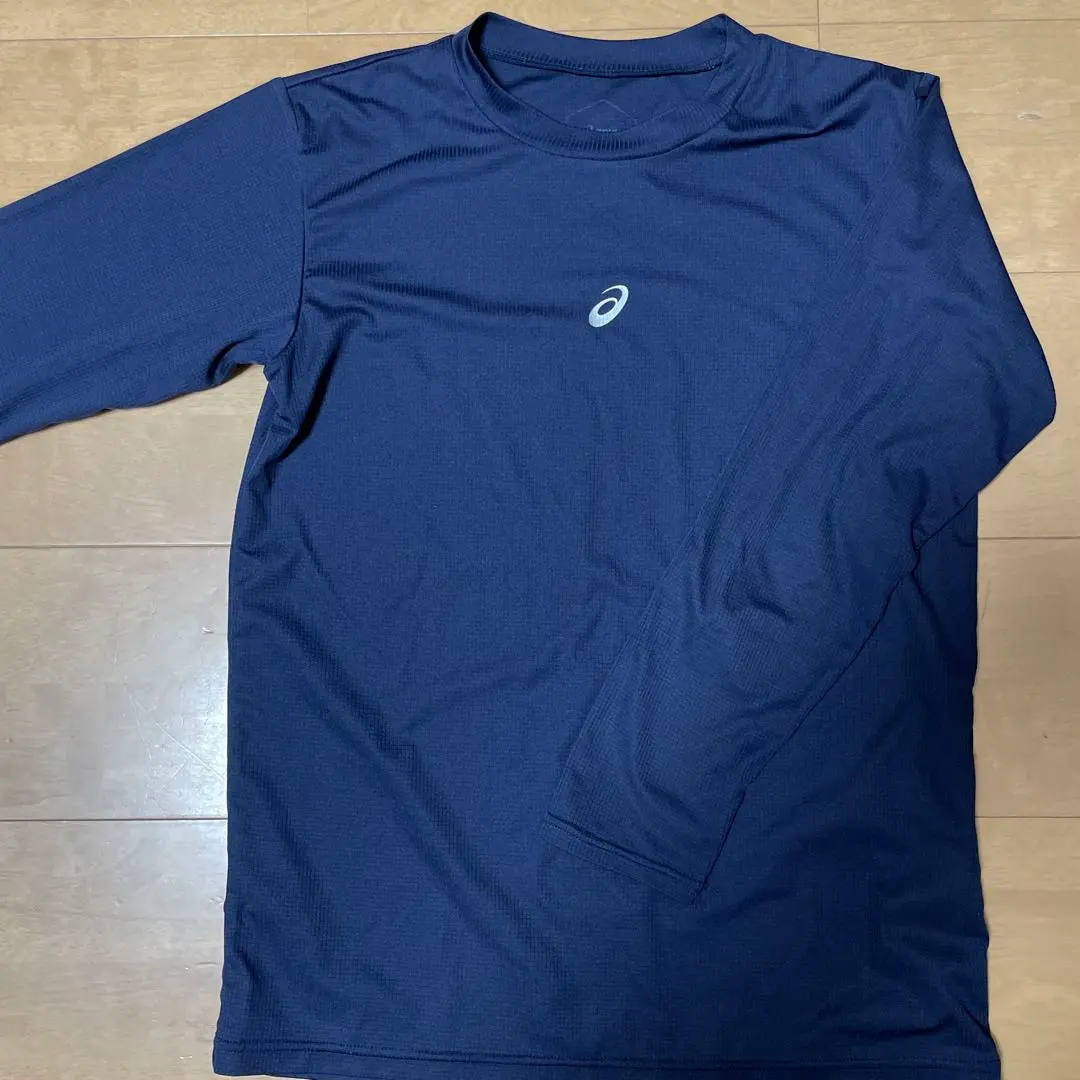 亞瑟士長袖內襯衫 海軍藍 150公分 的縮圖