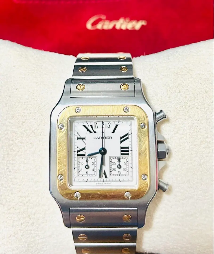 ☆極美品☆ カルティエ サントスガルべ LM スティール②コマ/ 腕時計 カルティエ サントス ガルベ LM W20025D6 / 987901 クォーツ Cal