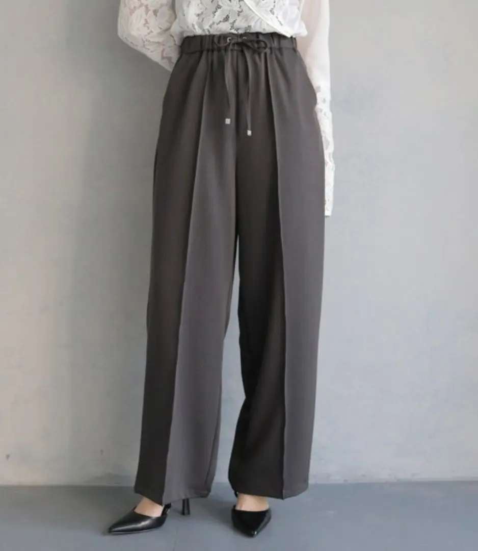 Thumbnail of ★Excellent Condition 【&g'aime】Center Press Wide Pants Charcoal Gray Angem