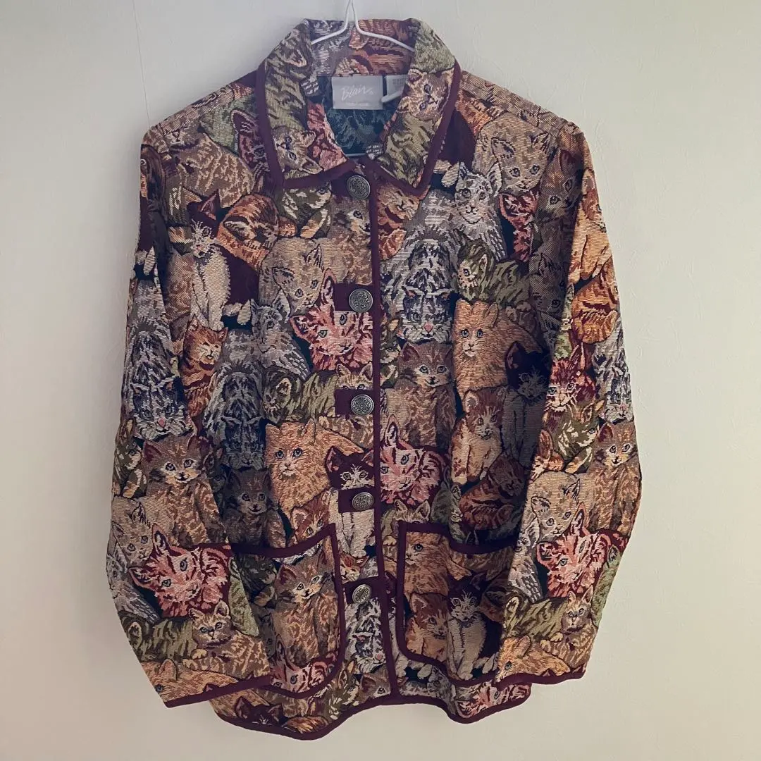 Thumbnail of Embroidered cat vintage jacket