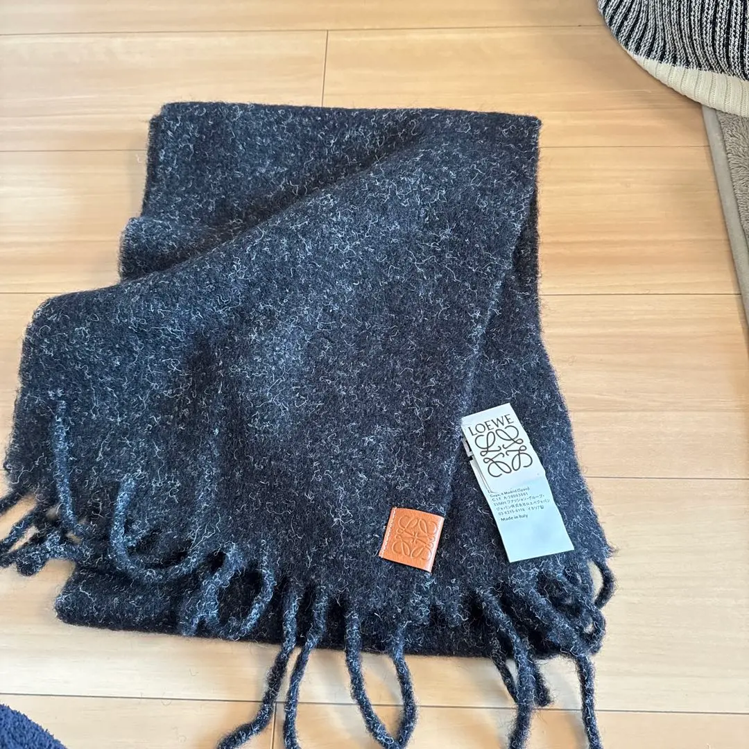 LOEWE ウール マフラー グレー/ブルー グレー（灰色）系 LOEWE(ロエベ) マフラー・ストール(レディース