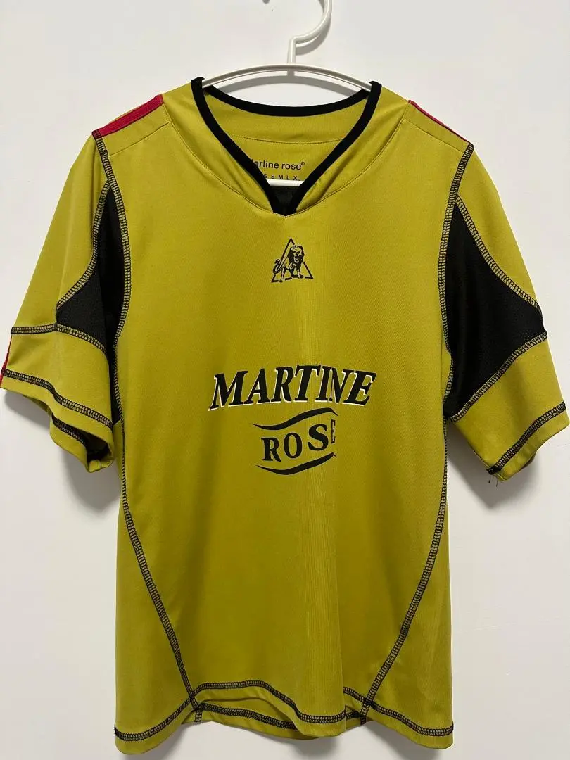 Martine Rose ロゴ モチーフ フットボールシャツ サッカー ブランド古着】ツイストストライプフットボールロゴゲーム長袖