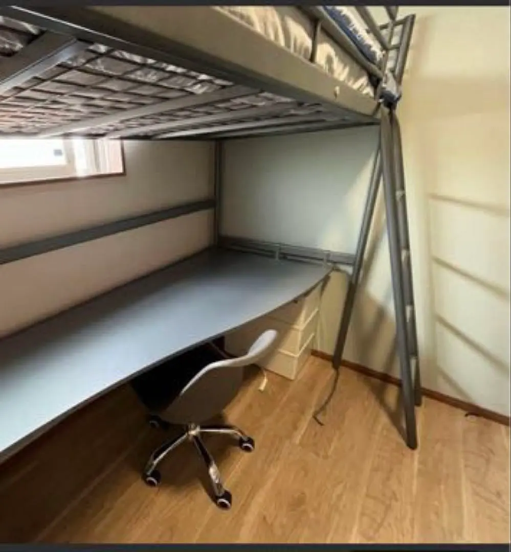IKEA SVÄRTA ロフトベッド 90x200 cm シルバー SVÄRTA スヴェルタ ロフトベッドフレーム, シルバーカラー