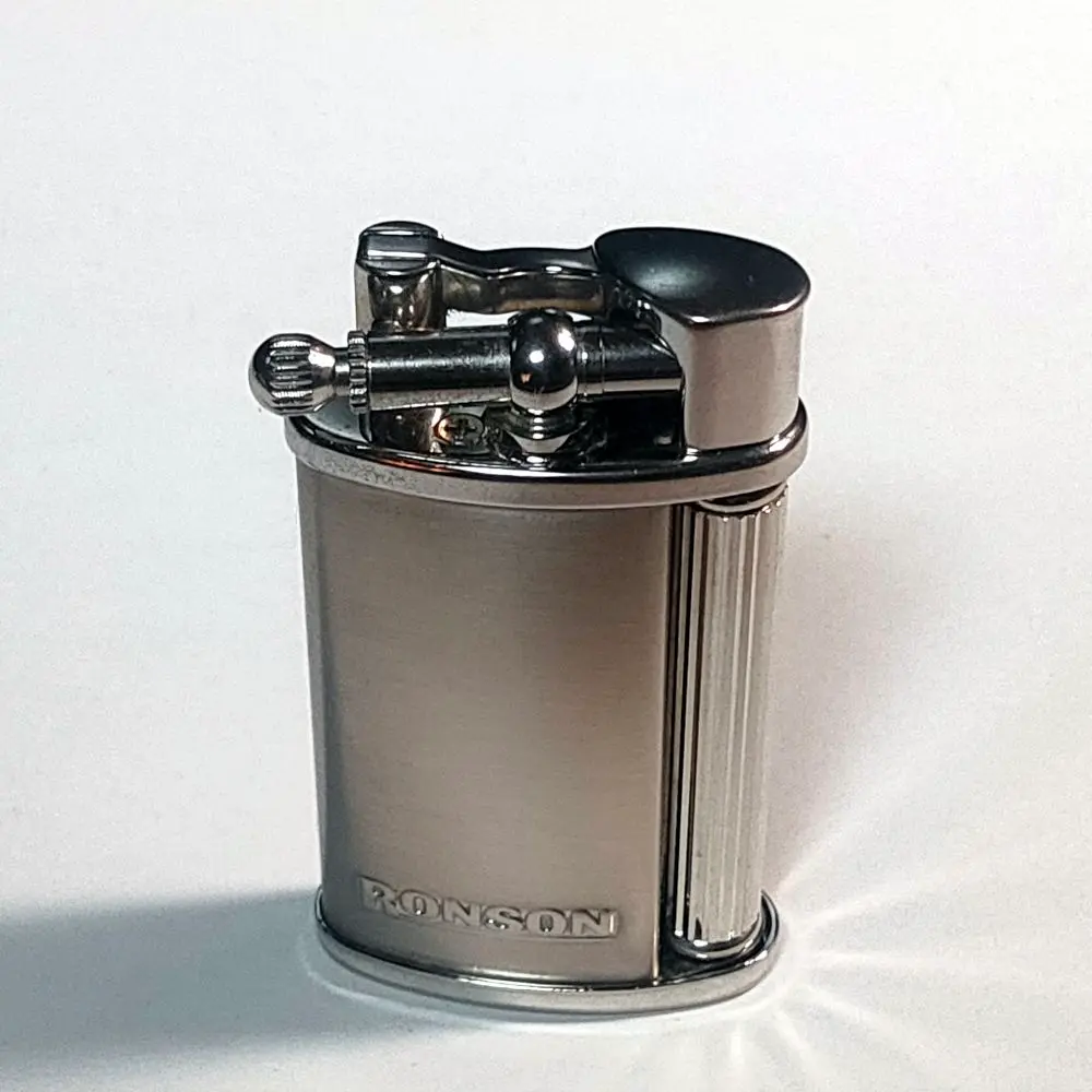 Ronson アンティークライター 茶色と銀色のストライプ