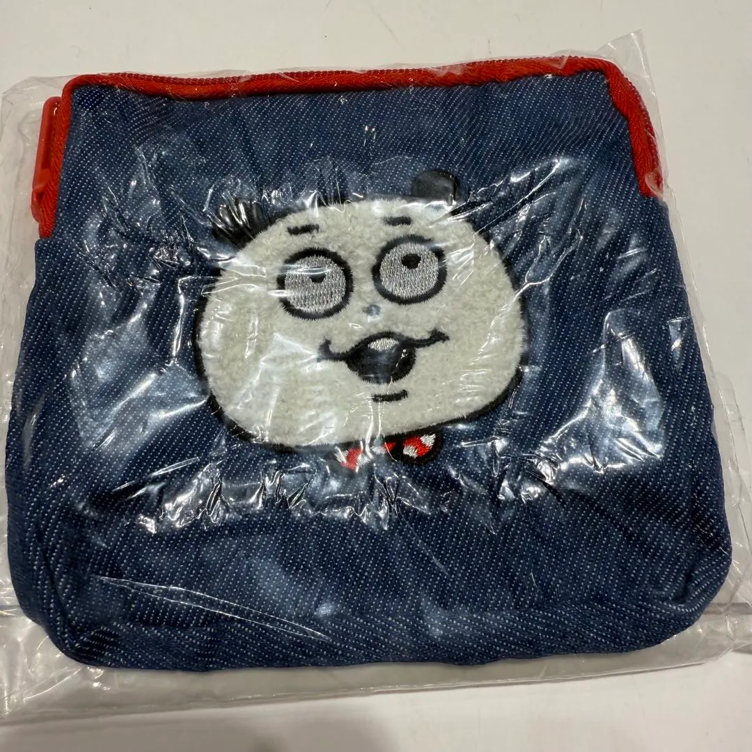 好心情熊貓 蓬鬆牛仔布收納包 的縮圖