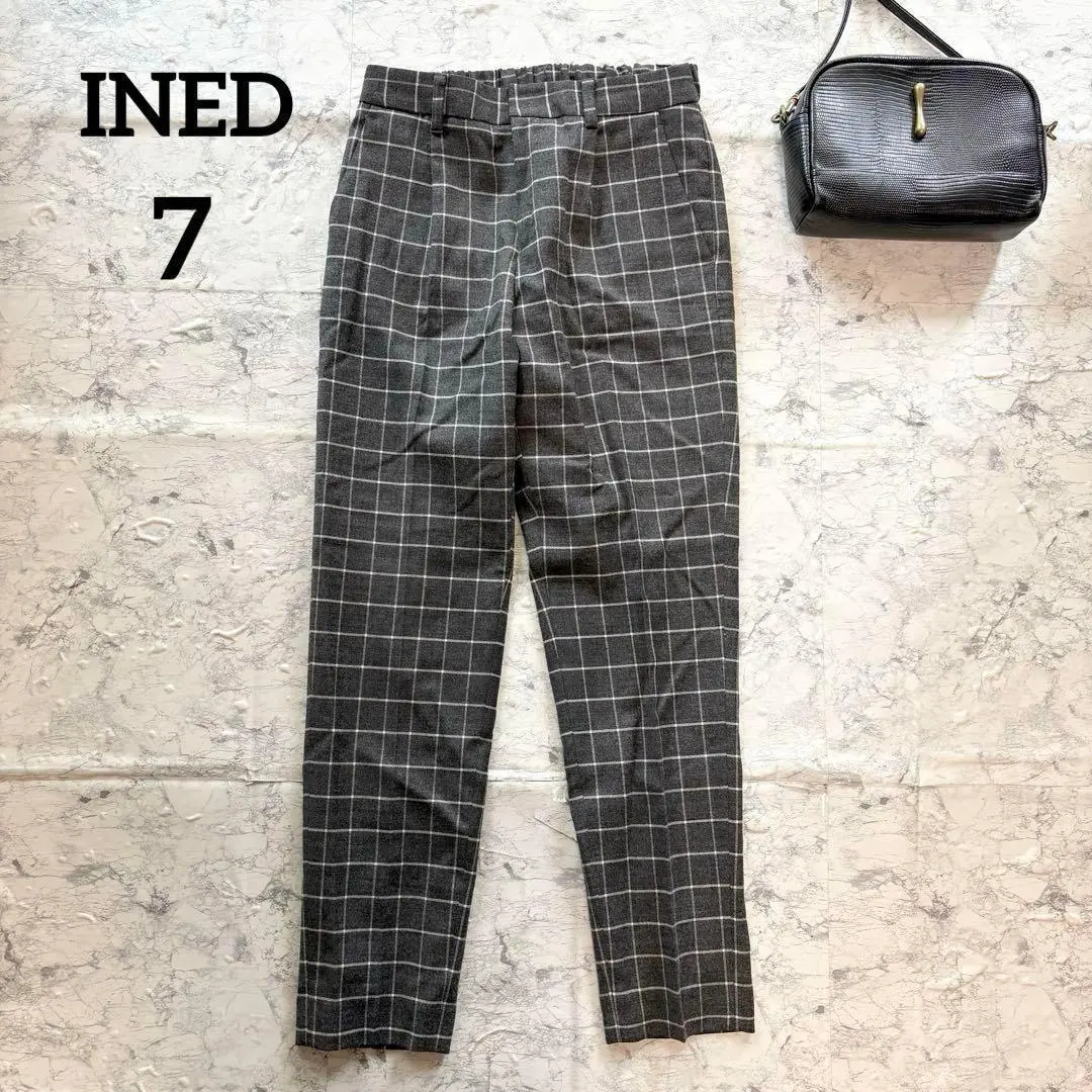 Thumbnail of INED Checkered Tapered Pants - Elegant, Commuting, Office, Work, Autumn