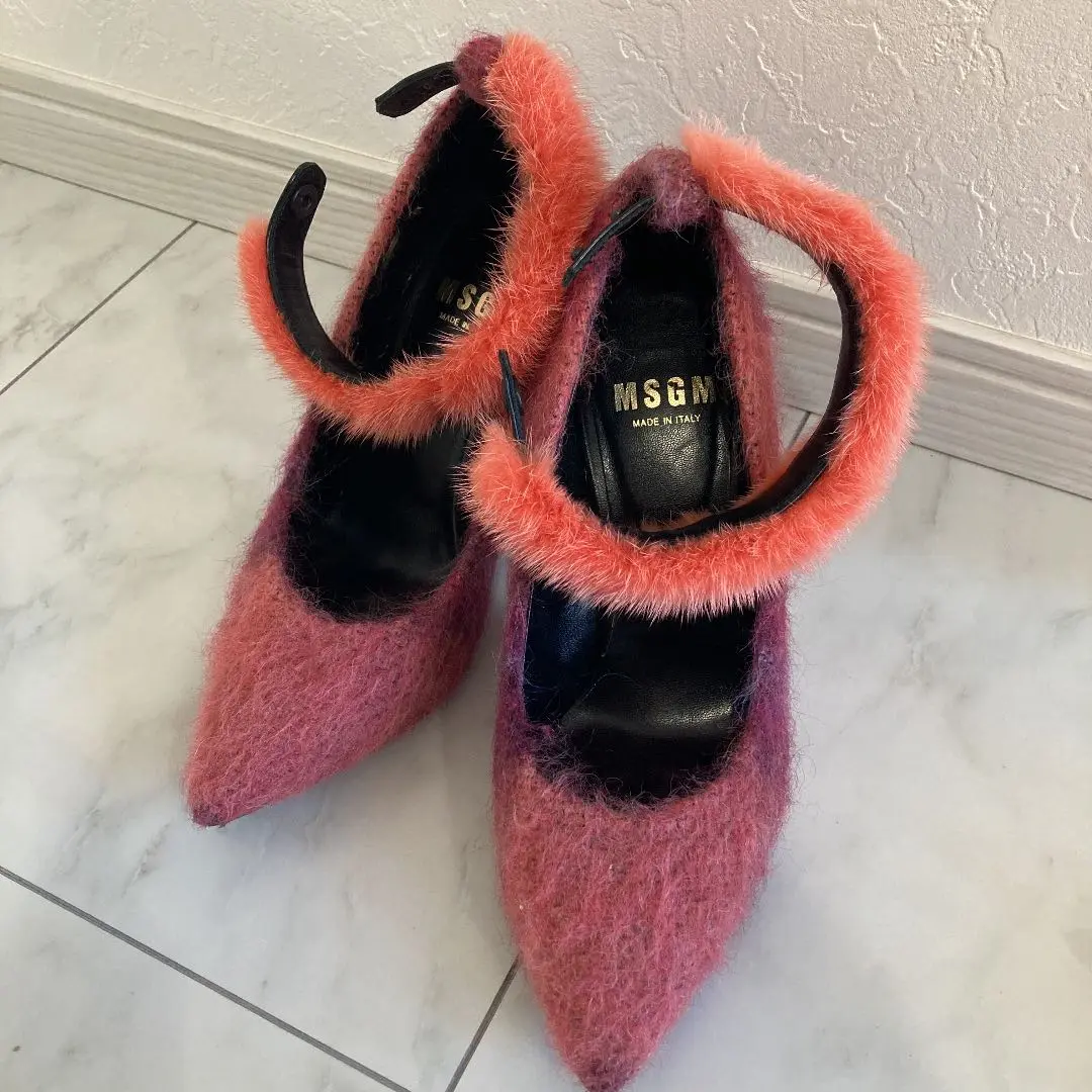 MSGM フリルパンプス 花柄