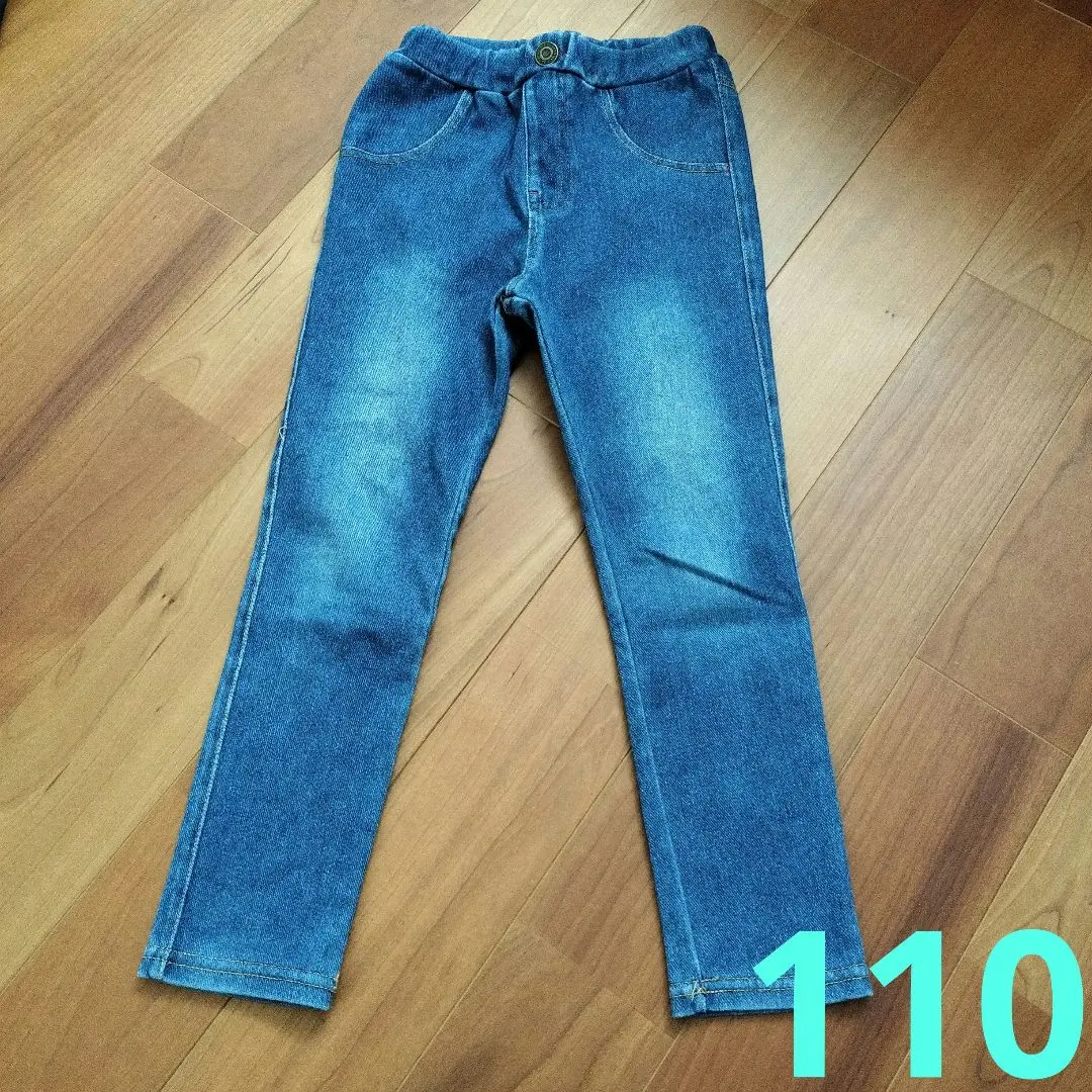 牛仔風彈力褲 110cm 的縮圖