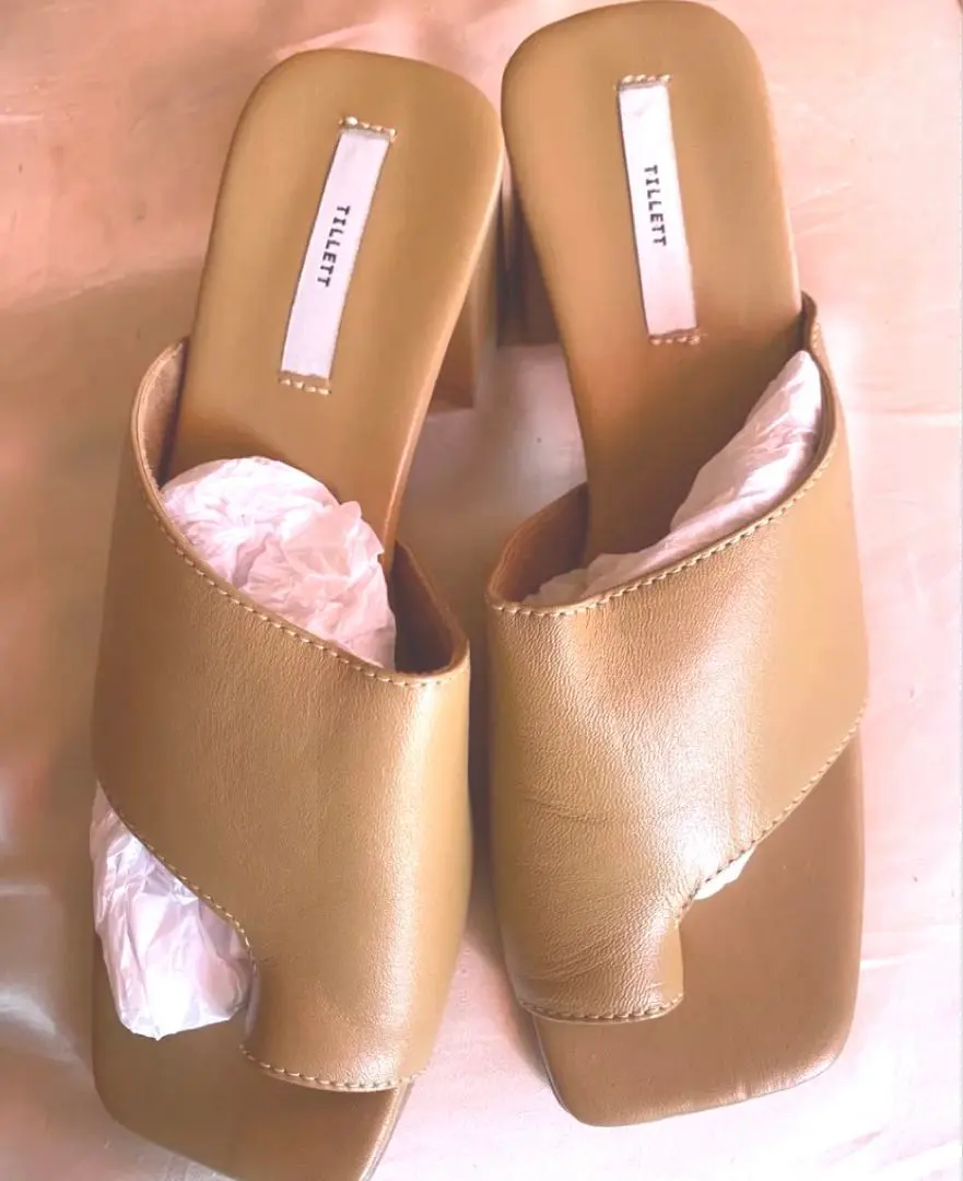 Thumbnail of TILLETT Square Toe Thong Sandals Beige 23.0cm