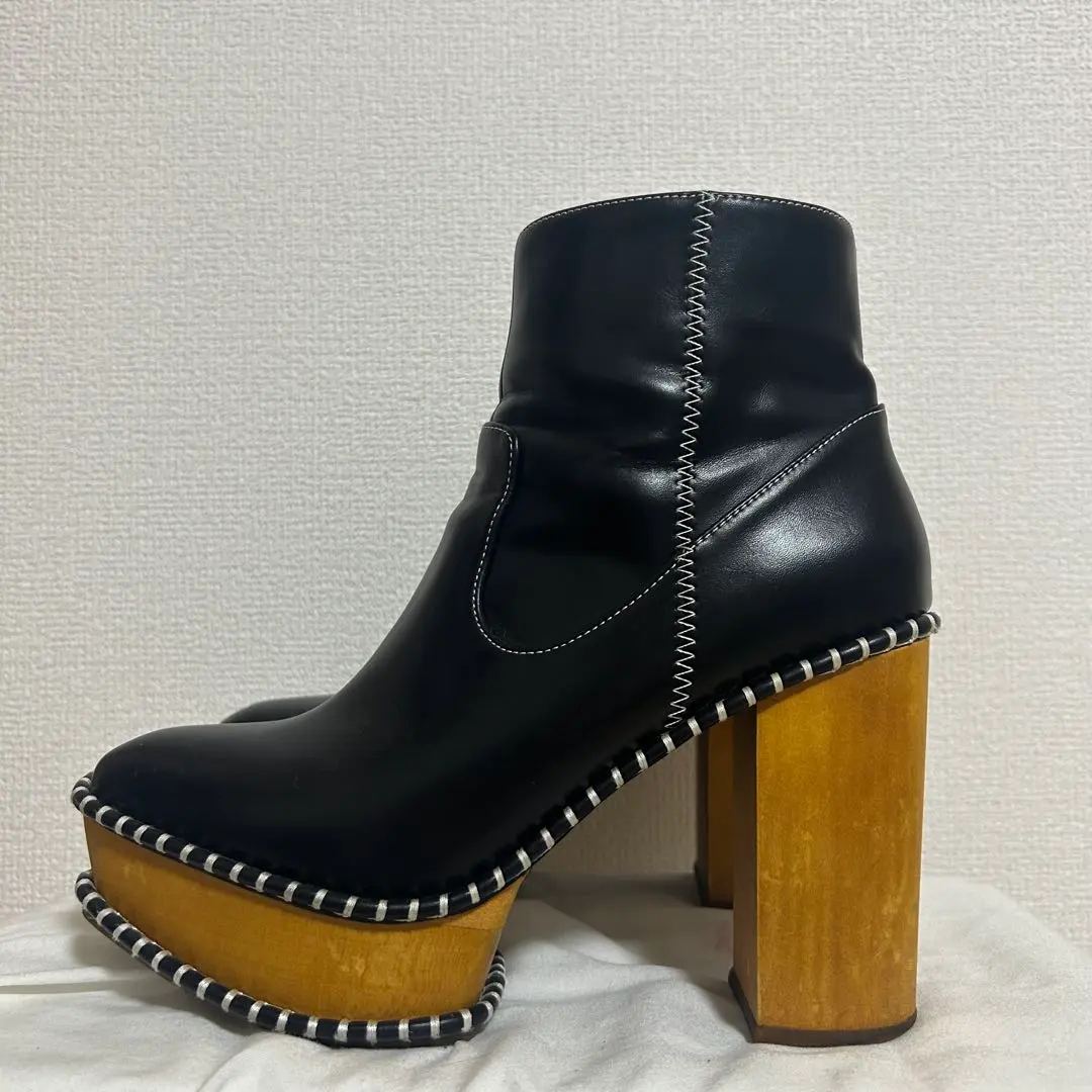 Thumbnail of MOUSSY Black Leather Side Gore Boots