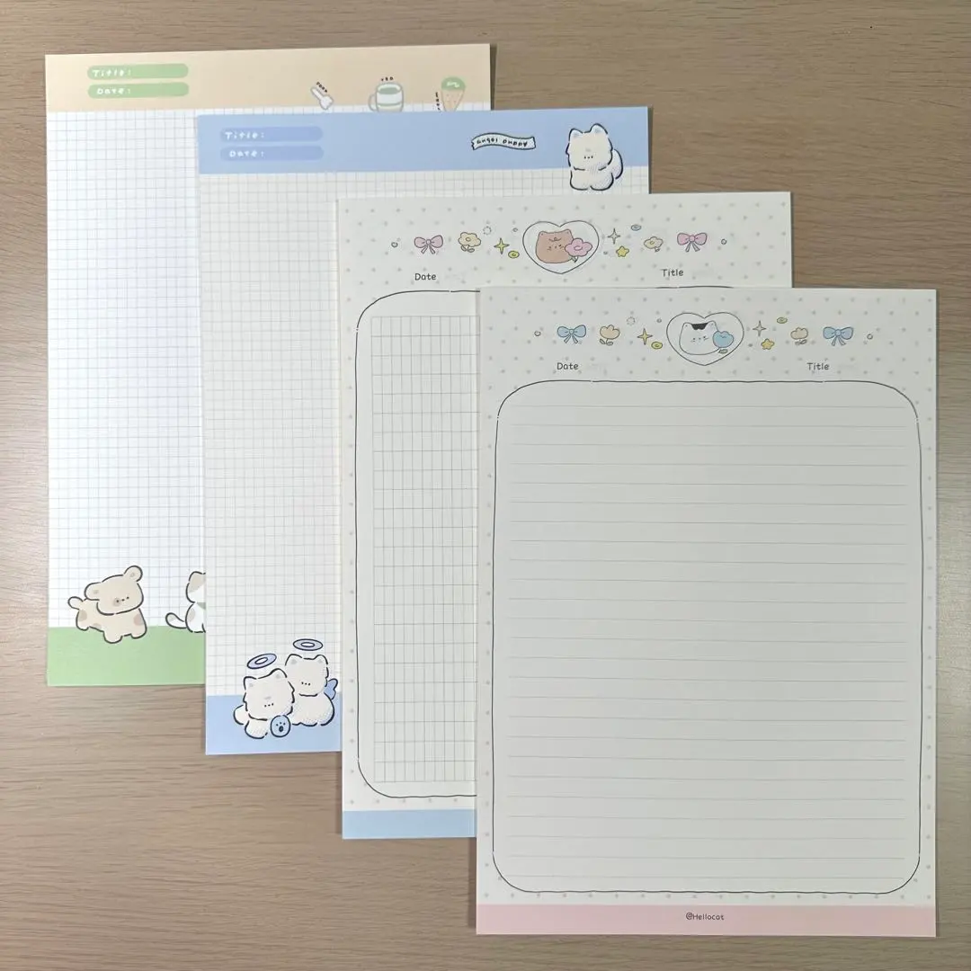 Thumbnail of Memo Pad B5 Size Notebook Cute Stationery Set of 4, 40 Sheets Each