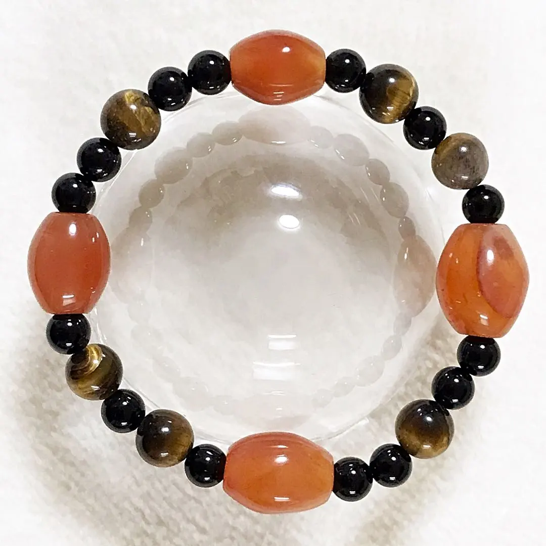 Thumbnail of Carnelian Tumble & Tiger Eye Design Bracelet