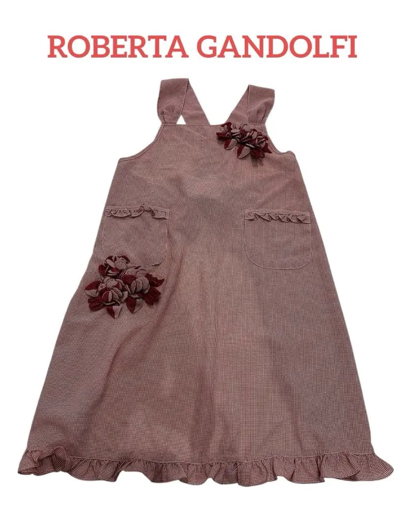 ロベルタガンドルフイ　エプロンワンピース ロベルタガンドルフィ ジャンスカナイロンエプロン お花 - メルカリ