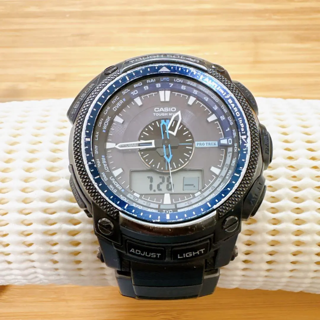 【美品】PROTREK PRW-5000-1JF ソーラー電波 トリプルセンサー PROTREK PRW-5000-1JF タフソーラー電波受信 ソーラー