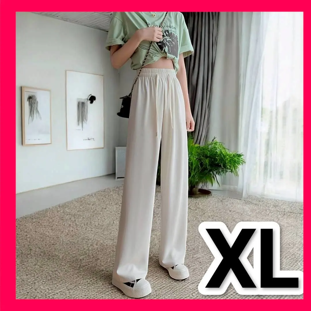 Thumbnail of Wide Pants Slim Beautiful Legs Easy Women's White White Korea XL
