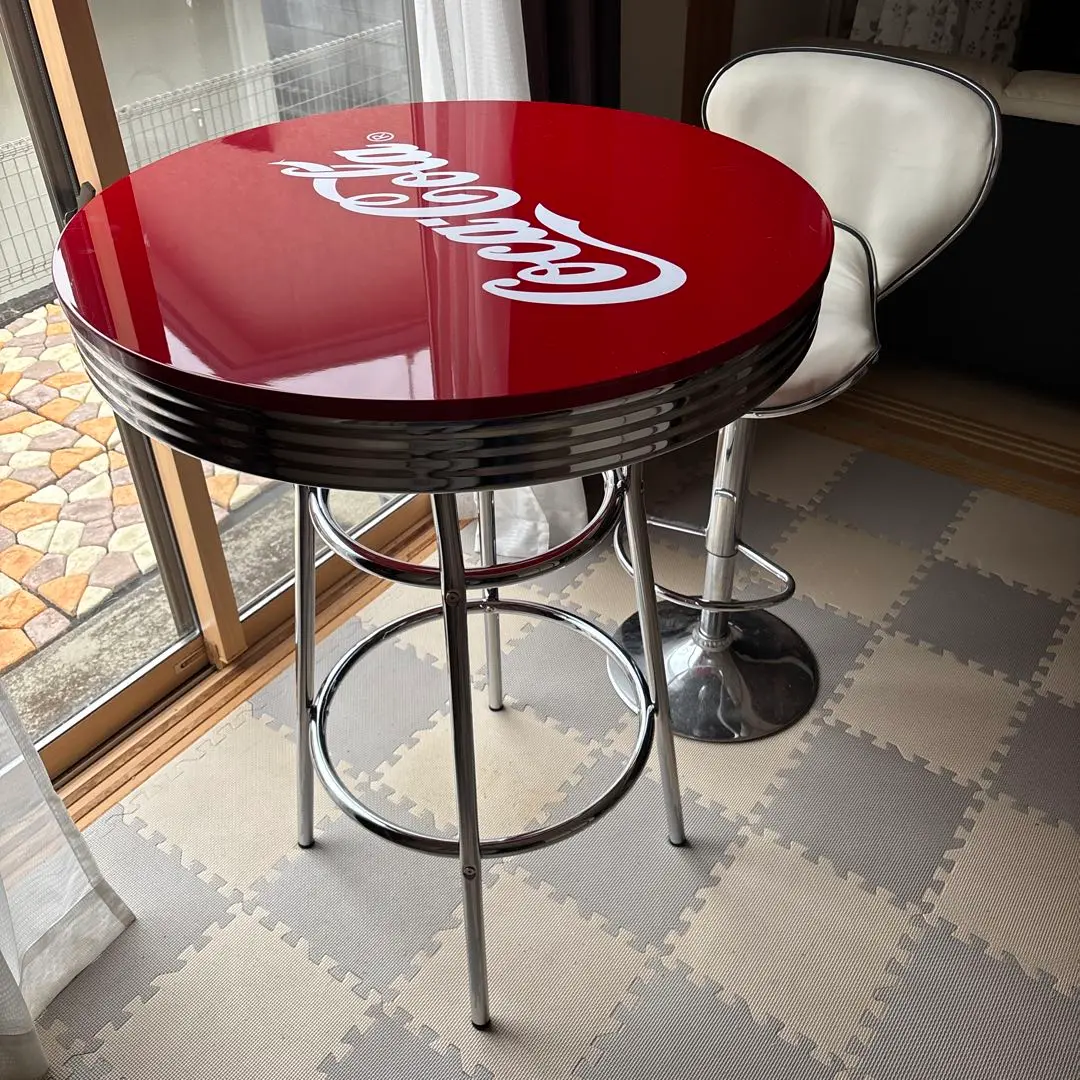 Coca-Cola 楕円形テーブルコカコーラガラステーブルヴィンテージ