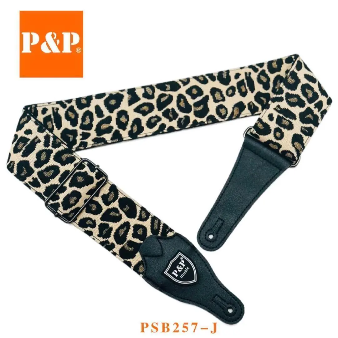 Thumbnail of Guitar strap leopard print, leopard pattern, electric guitar, acoustic guitar