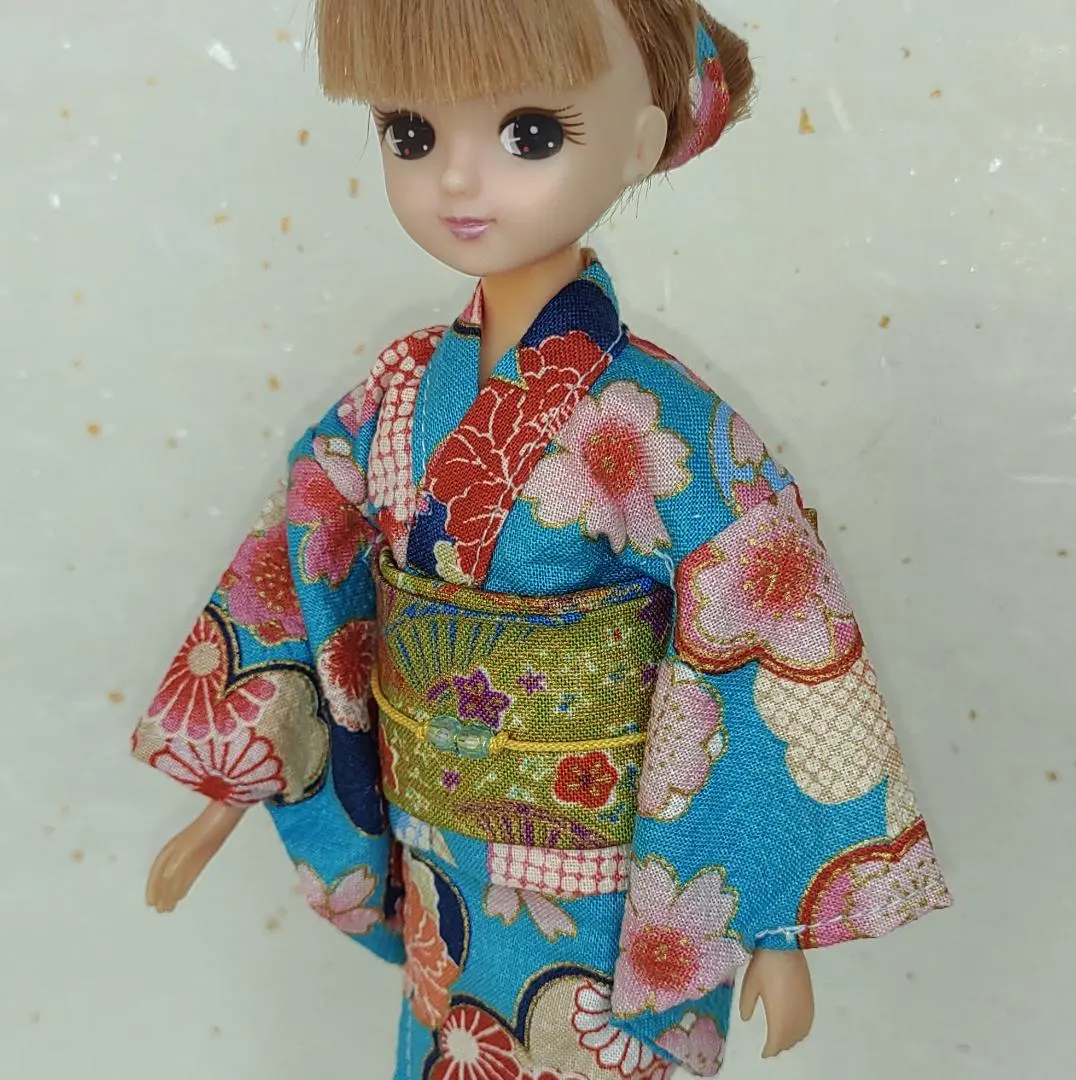 Thumbnail of Ricca-chan Size Kimono 3-Piece Set - "Blue Sky"
