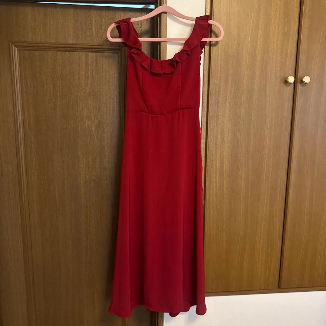 Thumbnail of Red maxi dress with frills