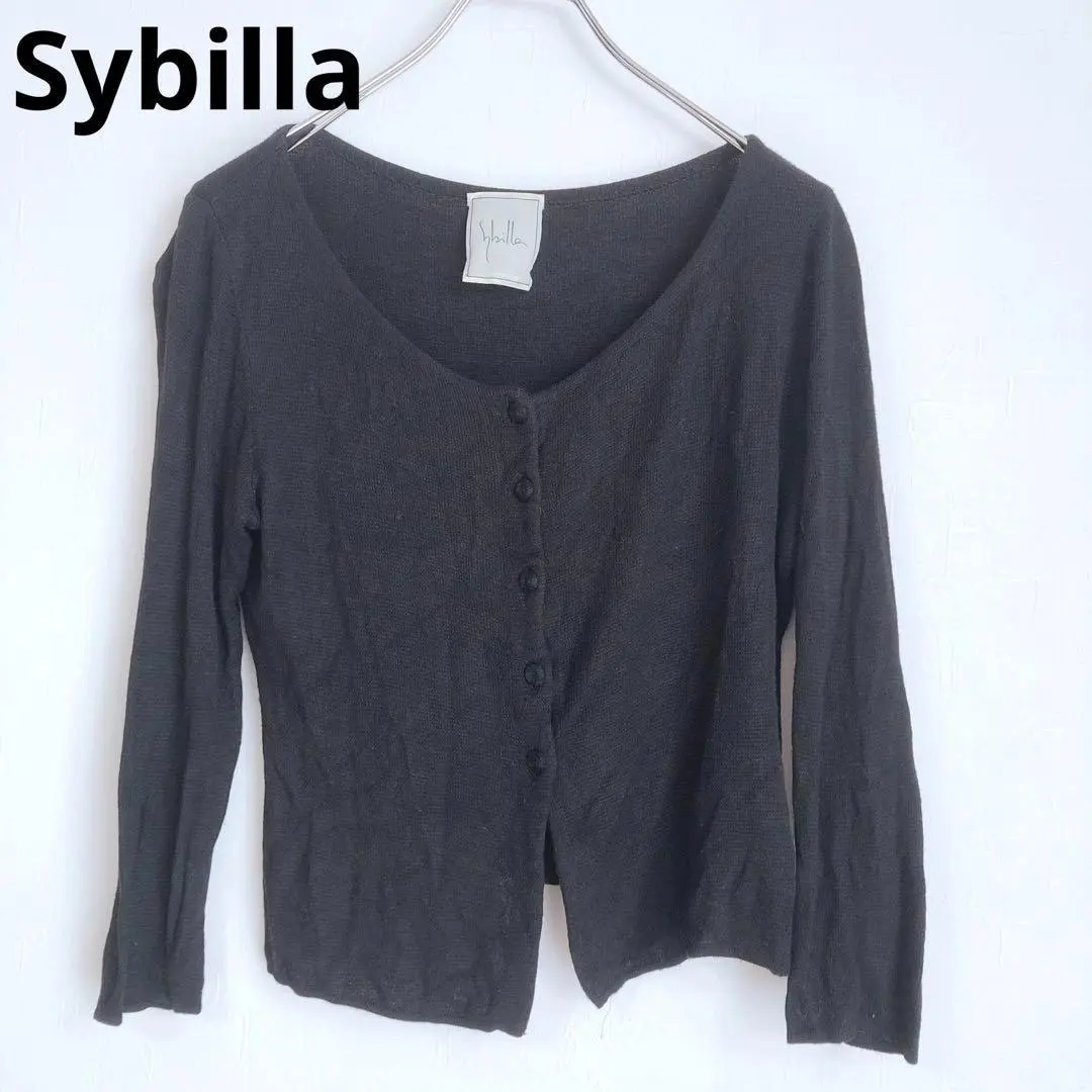 Thumbnail of Syvilla Long Sleeve Cardigan Outerwear Solid Simple Black Office Air Conditioning Protection L