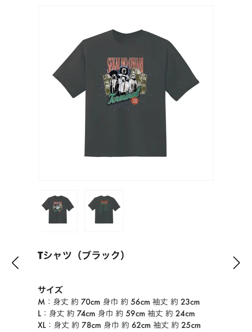 セカオワ Terminal Tシャツ 黒 SEKAI NO OWARI セカオワ Terminal tシャツ XLサイズ - メルカリ