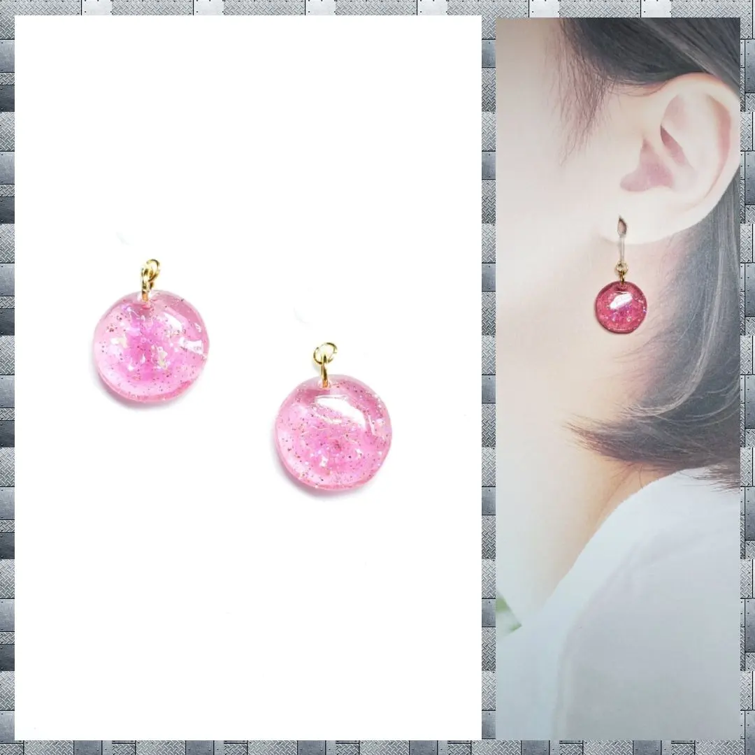 Thumbnail of No. 539-D Snowflake ☆ Small ☆ Earrings/Earrings (Pink)