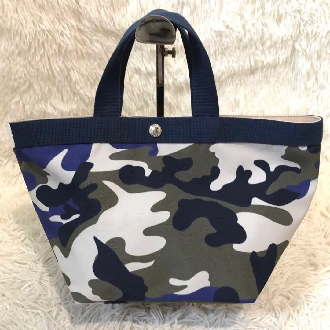 エルベシャプリエ　2884F カモフラージュ×グリ×ブルー エルベシャプリエ Herve Chapelier 2884F (ナイロンスクエア