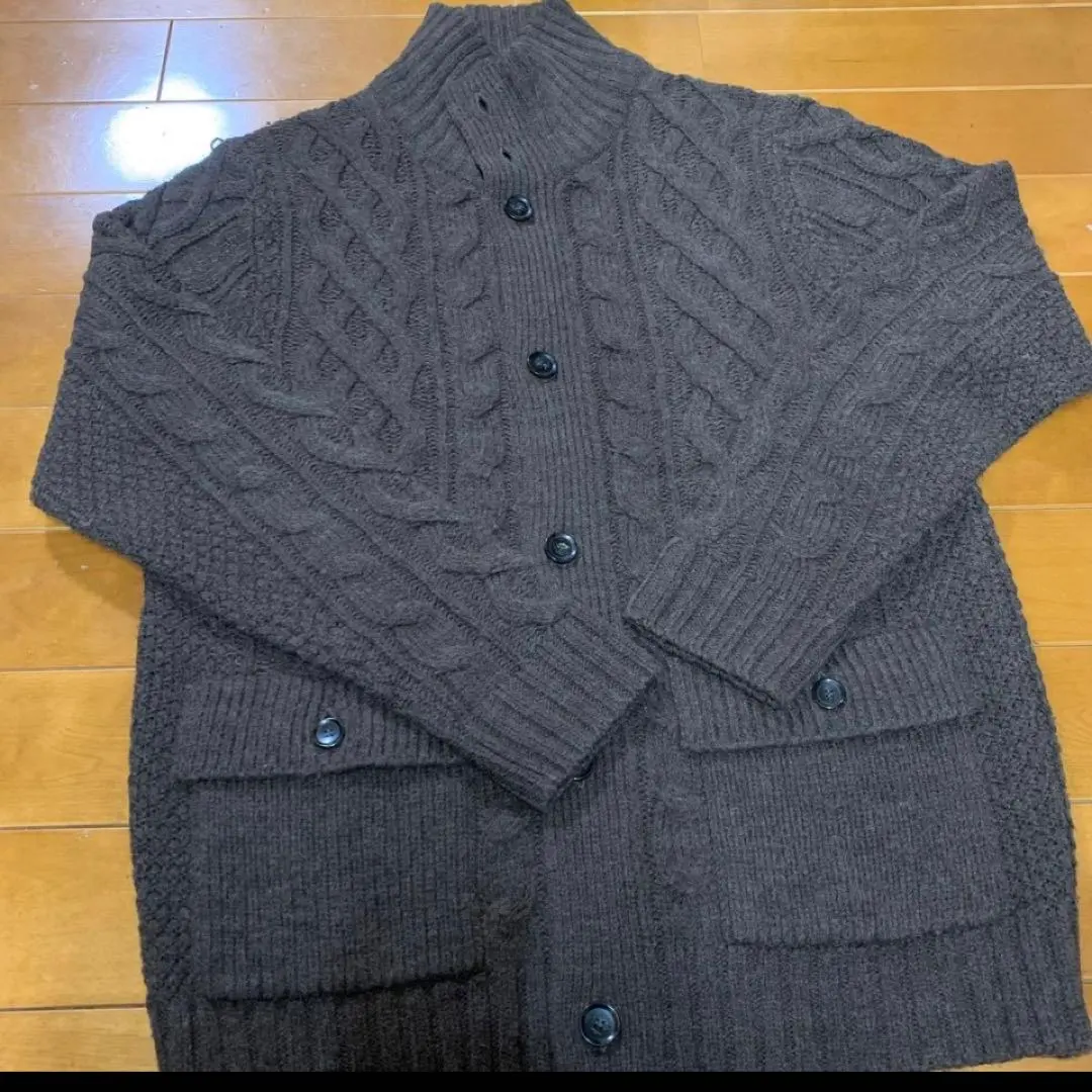 Thumbnail of Women's Knit Cardigan, Thick, Brown, Warm, Cable Knit