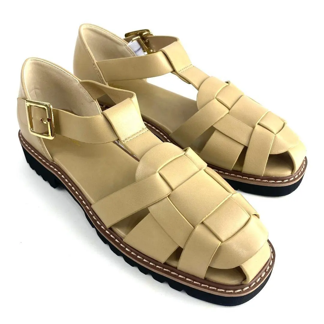 Thumbnail of New Au BANNISTER Ghurka Sandals Beige 38 Synthetic Leather Platform