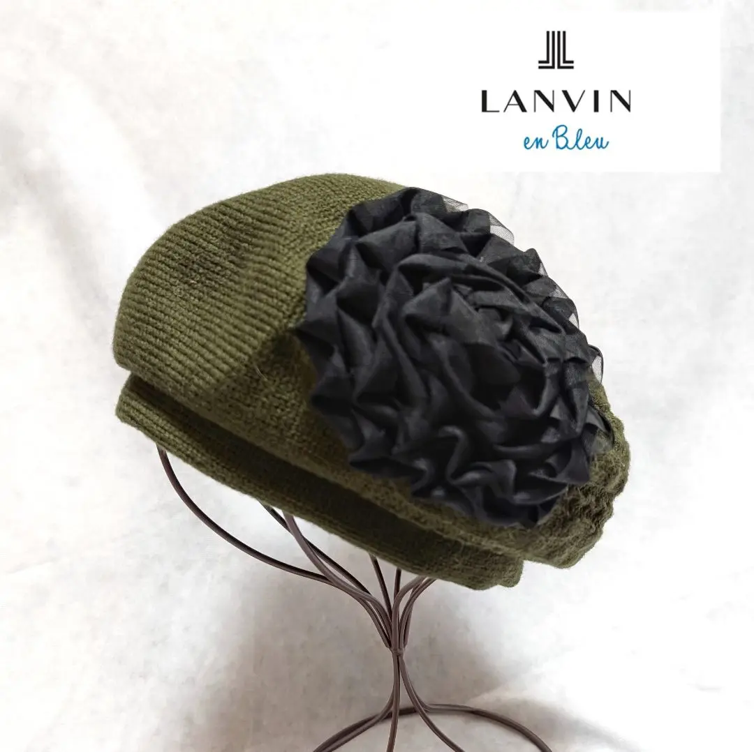 ランバンオンブルー★ベレー帽　新品・未使用　タグ付き LANVIN en Bleu - 美品 ランバンオンブルー ニット ベレー帽