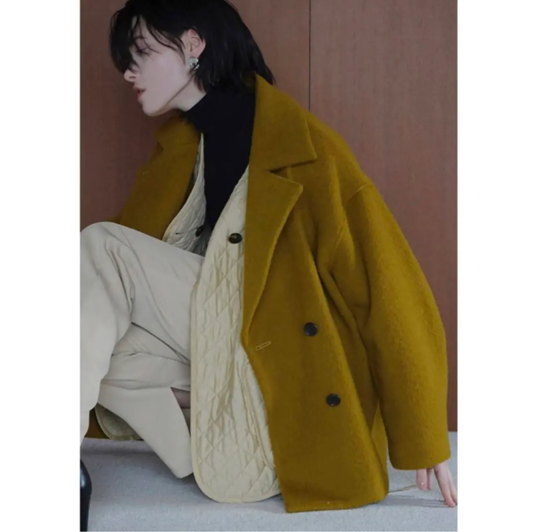 【美品】CLANE マスタード ダブルブレストコート　サイズ2 クラネ 松本恵奈のMUST BUY- 10月7日（金）発売の