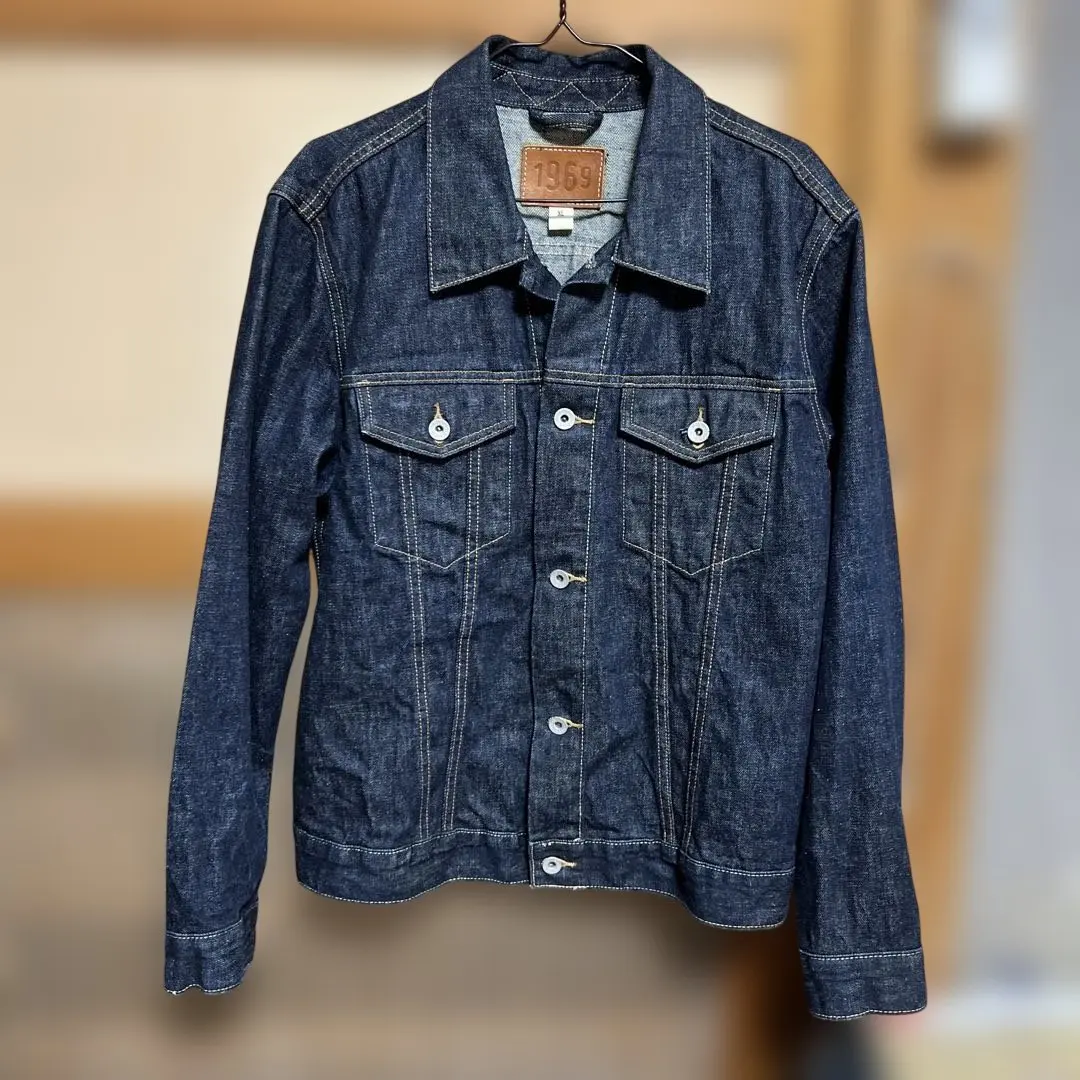 Thumbnail of 90s 00s OLD GAP 1969 Leather Patch Denim Jacket XL y2k