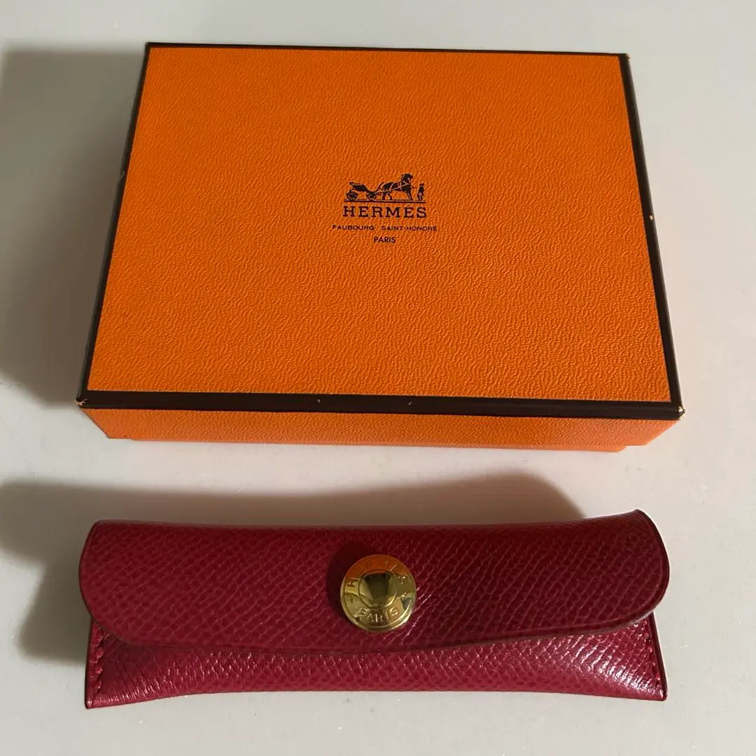 エルメス　赤バッファローコーンコーム ランク A HERMÈS エルメス オクタゴン レッド ピンク