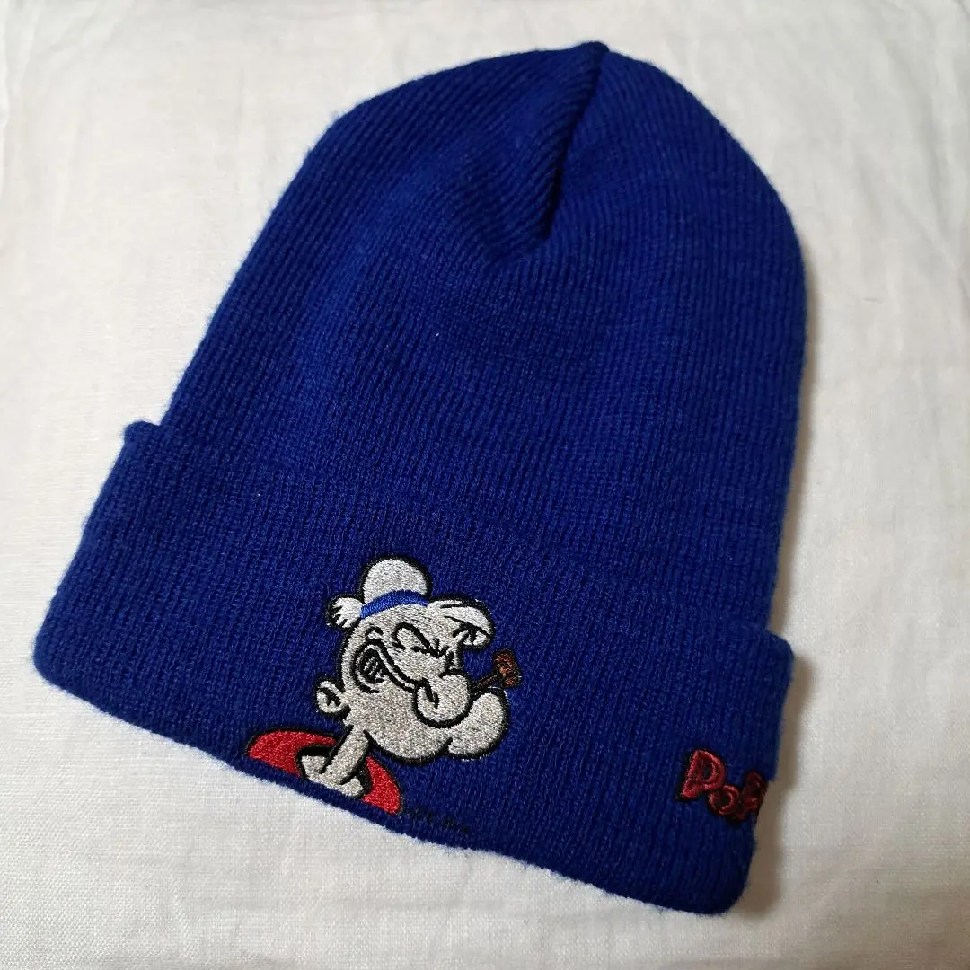 POPEYE ボンボン　ビーニー　ニット帽 ポパイ ボンボンニット帽 90s 00s アニメ Y2K CBOY 古着 - メルカリ